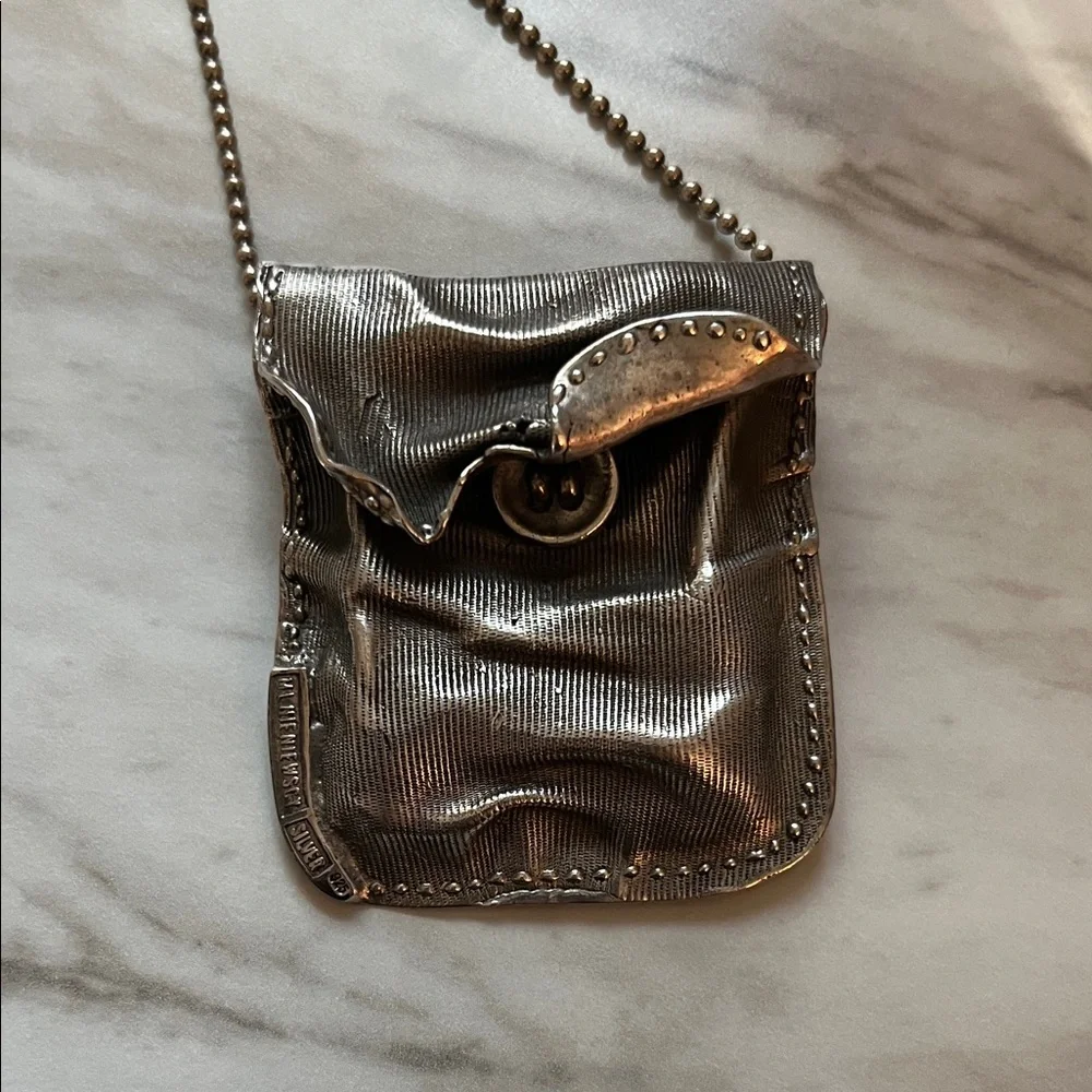 MAREK + LUCYNA NIENIEWSCY sterling silver coin purse pendant brooch - Picture 2 of 16